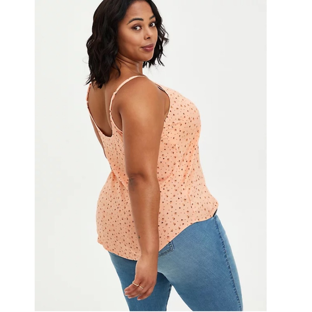 Torrid Peach Star Textured Stretch Rayon Cami Tank Top